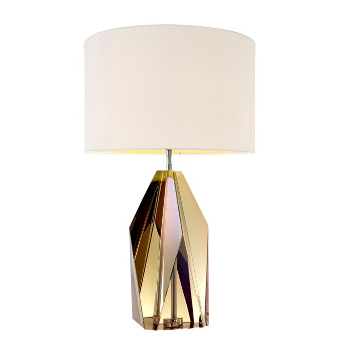 Table Lamp Setai amber crystal glass incl shade