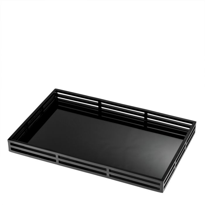 Tray Giacomo black finish rectangular