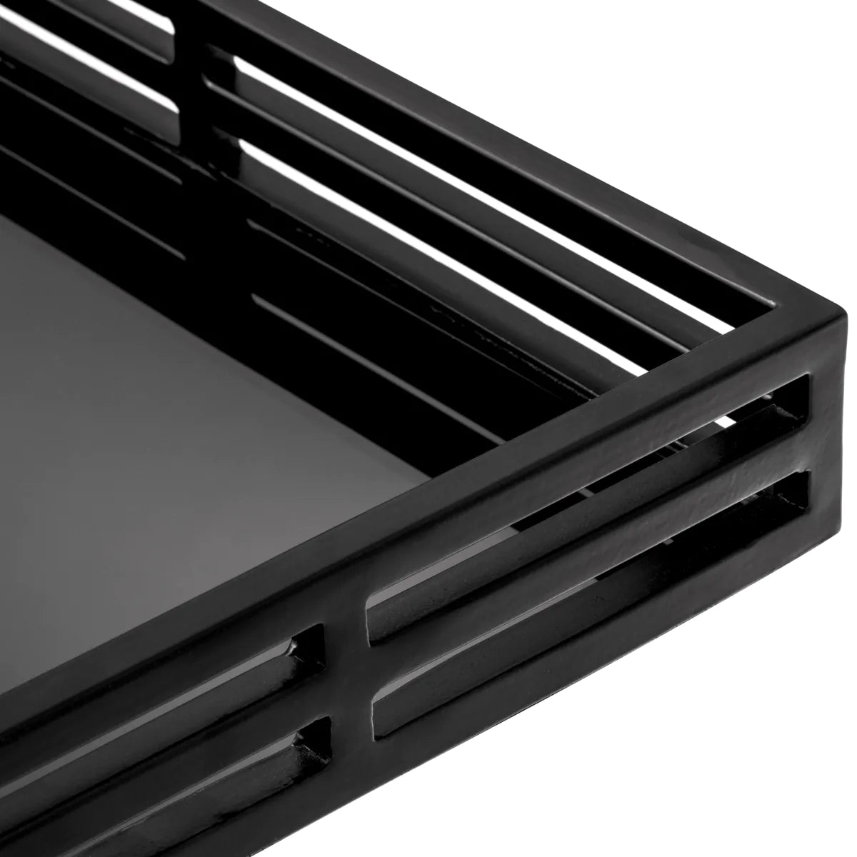 Matte Black Glass Display Tray Giacomo