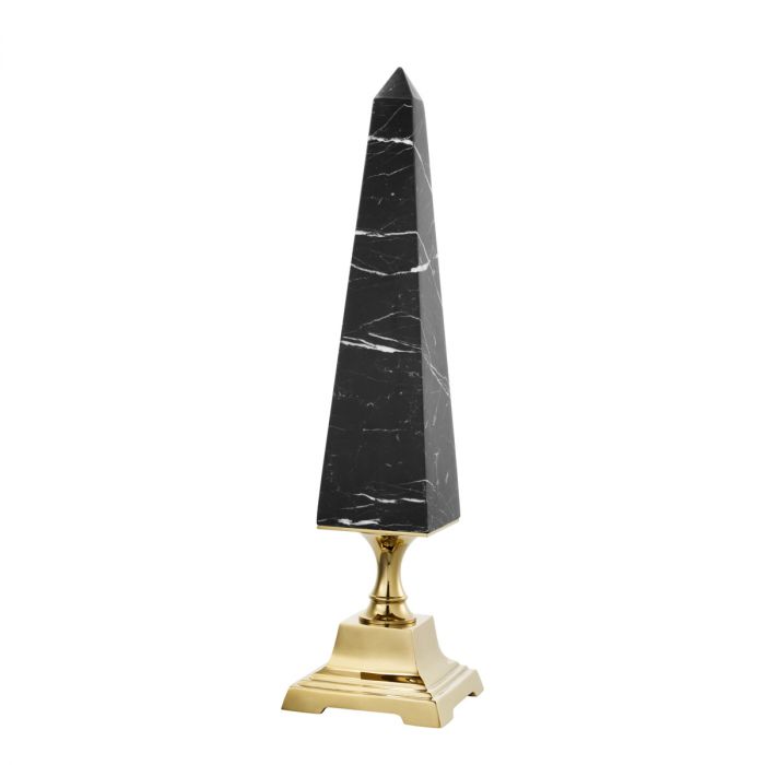 Obelisk Layford L gold finish black marble