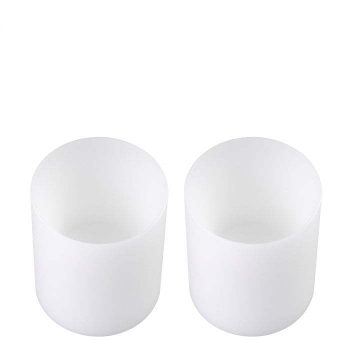 Artificial Candle deep ø 10 x H. 12 cm white S/2