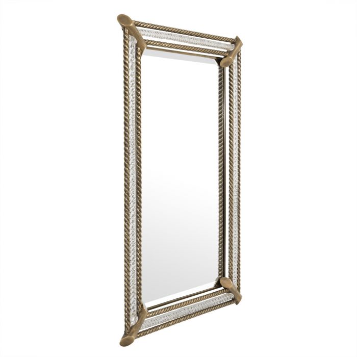 Mirror Civita vintage brass finish