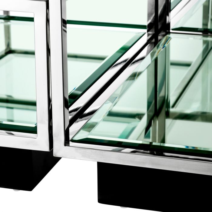 Coffee Table Tortona polished stainless steel S/4