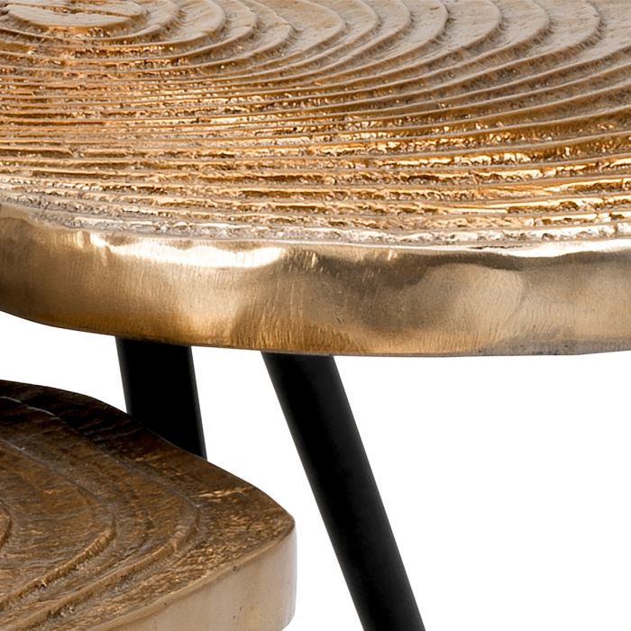 Coffee Table Quercus brass finish set of 3