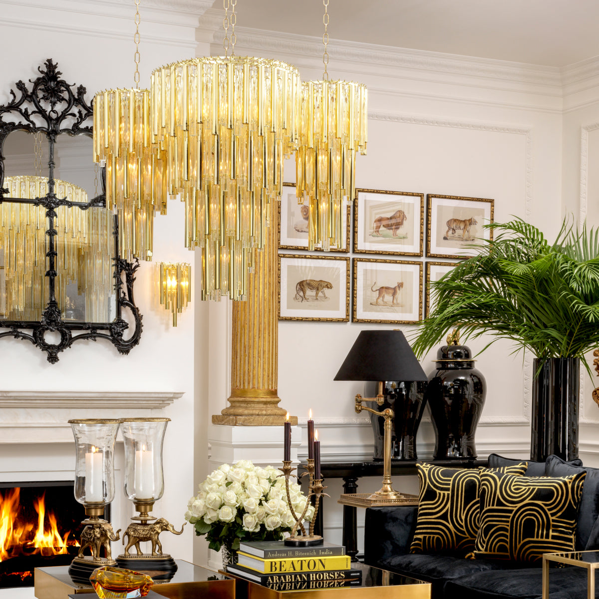 Gold Tiered Glass Chandelier Gigi S | Eichholtzmh.com