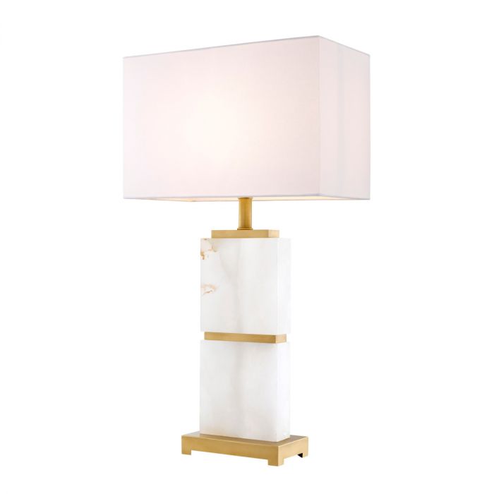 Table Lamp Robbins matte brass finish alabaster