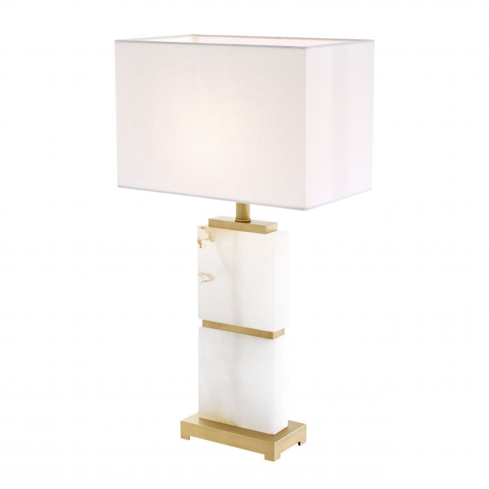 Table Lamp Robbins matte brass finish alabaster
