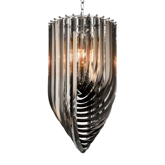 Chandelier Murano smoke 14 inch dia
