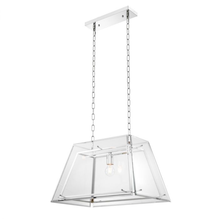 Chandelier Azure S nickel finish bevelled glass