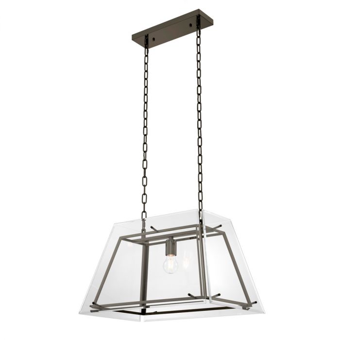 Chandelier Azure S bronze finish bevelled glass