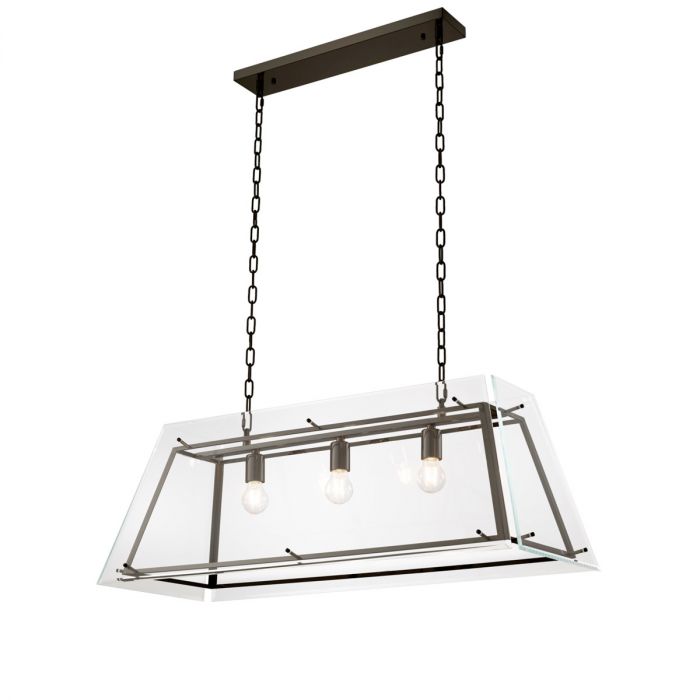 Chandelier Azure L bronze finish bevelled glass