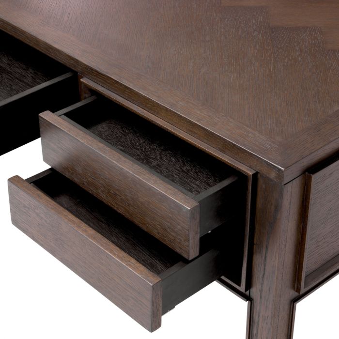 Desk Melchior brown oak veneer