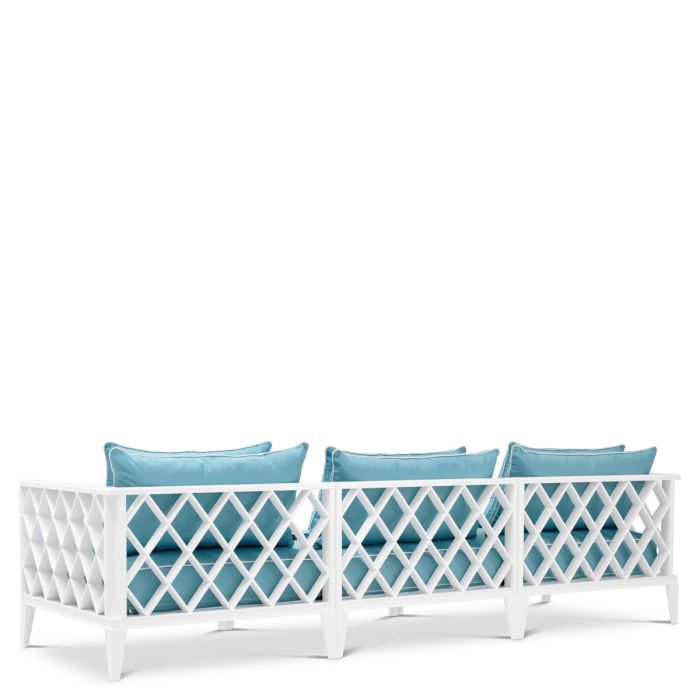 Outdoor Sofa Ocean Club L white sunbrella mineral blue