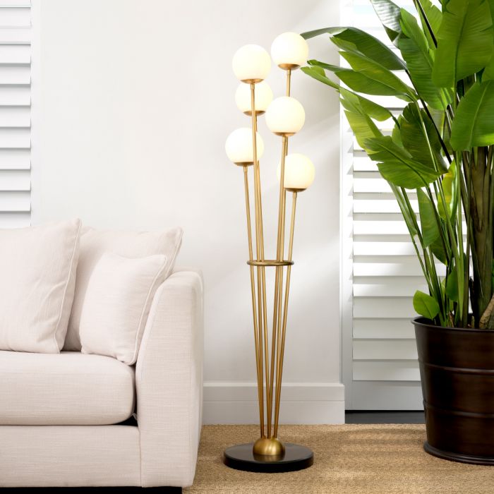 Floor Lamp Tortora antique brass finish