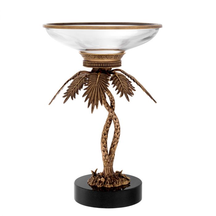 Bowl on base Lindroth vintage brass finish