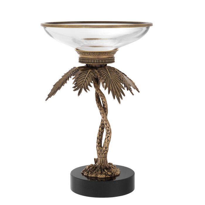 Bowl on base Lindroth vintage brass finish