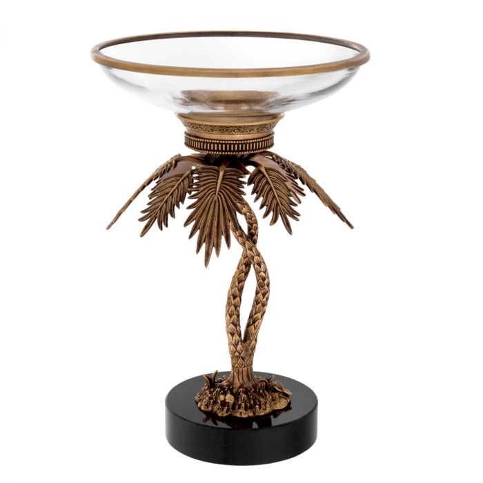 Bowl on base Lindroth vintage brass finish