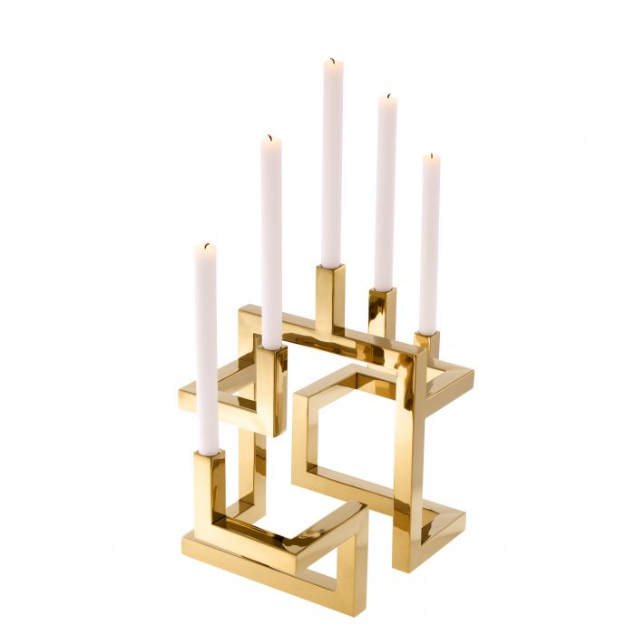 Candle Holder Skyline brass plated