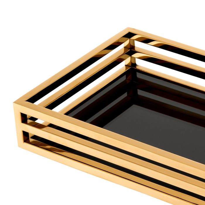 Tray Ersa rectangular gold finish