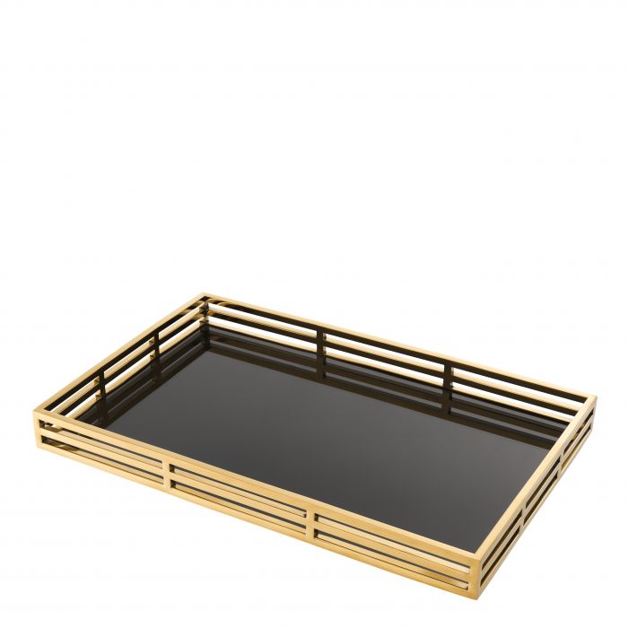Tray Giacomo gold finish rectangular