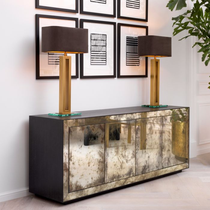 Table Lamp Cadogan antique brass finish incl shade