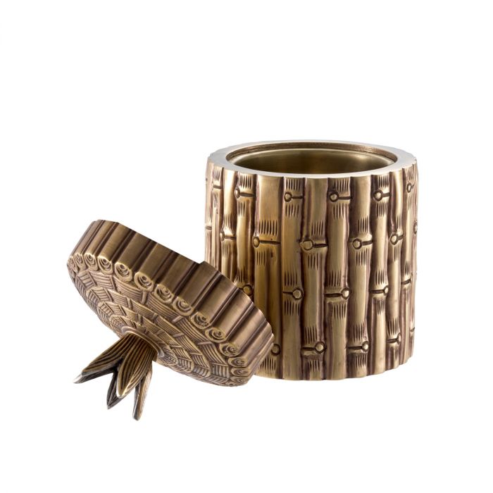 Box Bamboo round vintage brass finish