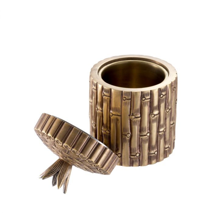 Box Bamboo round vintage brass finish