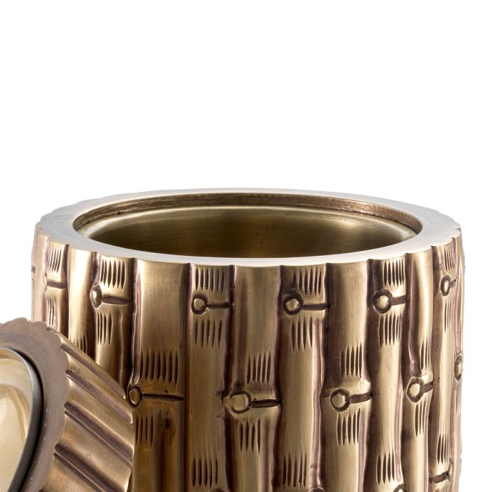 Box Bamboo round vintage brass finish