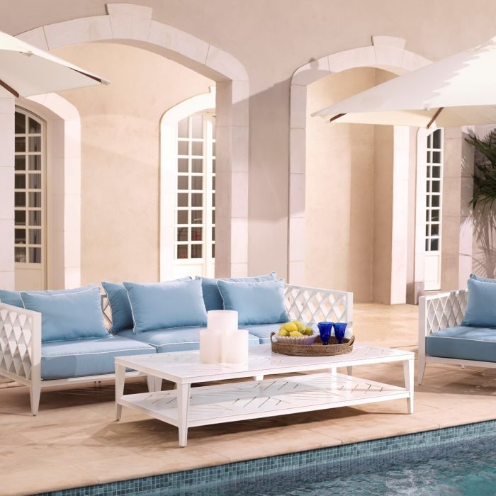 Outdoor Coffee Table Bell Rive rectangular white
