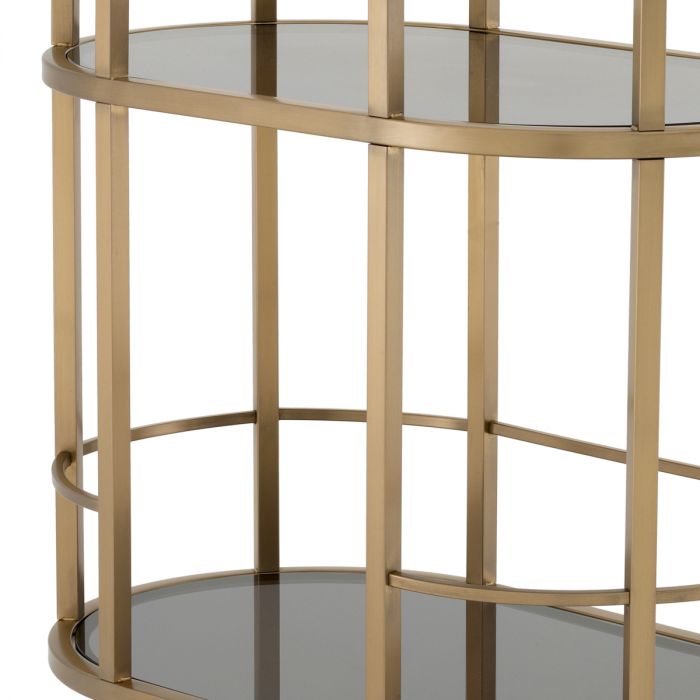 Trolley Townhouse brushed brass finish smoke glass