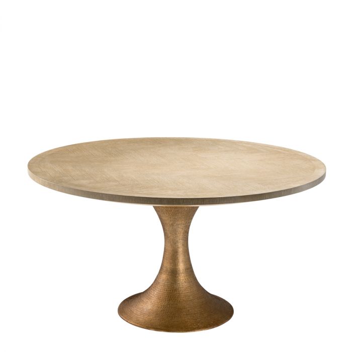 Dining Table Melchior round washed oak veneer