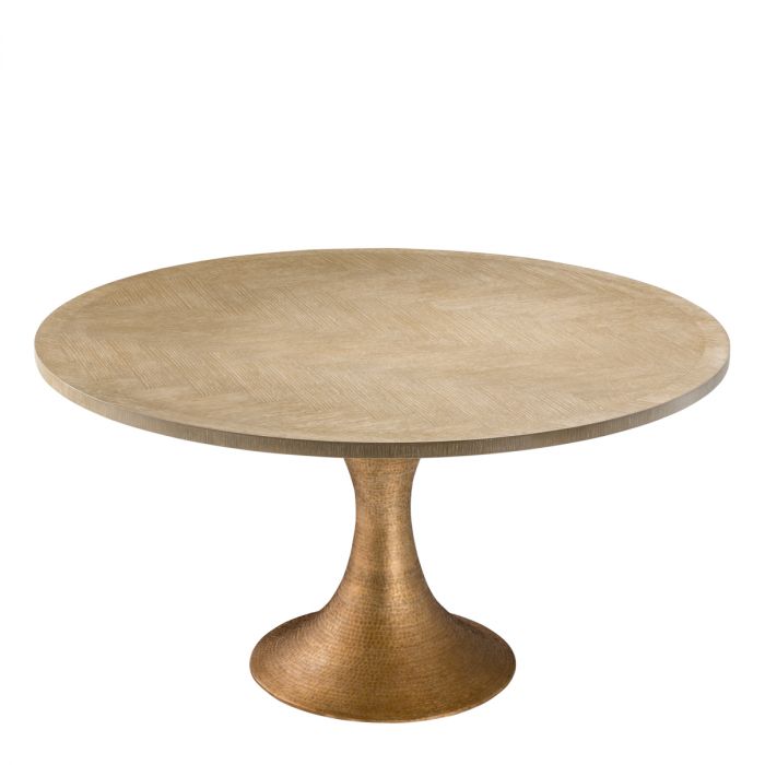Dining Table Melchior round washed oak veneer