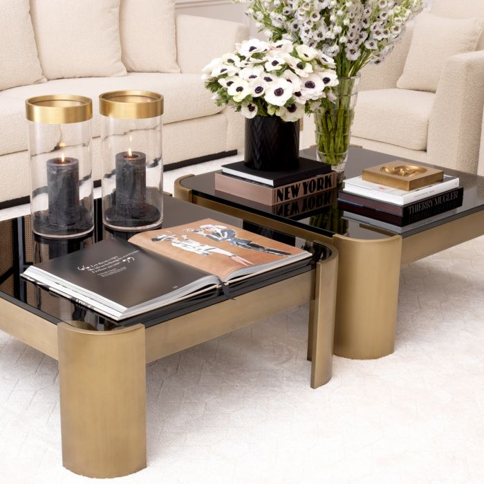 Coffee Table Courrier brushed brass finish