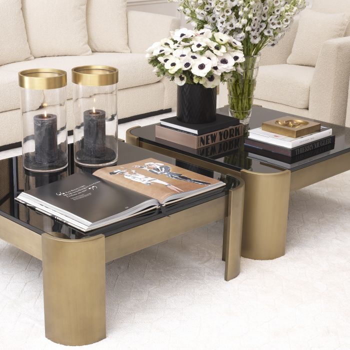Coffee Table Courrier brushed brass finish