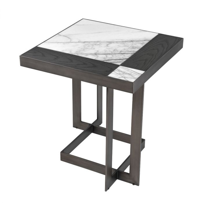 Side Table Hermoza mocha crown oak veneer bronze