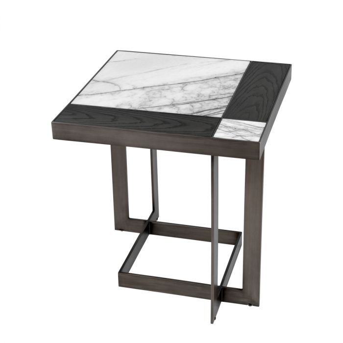 Side Table Hermoza mocha crown oak veneer bronze