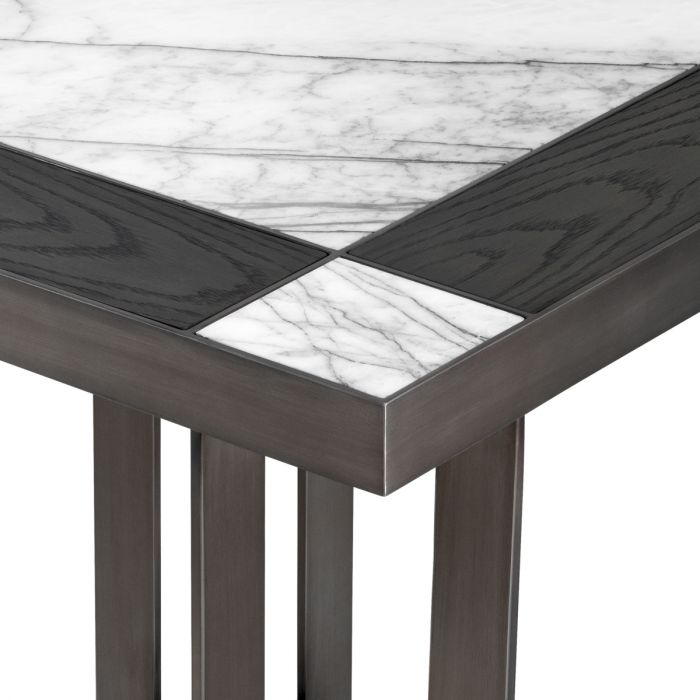 Side Table Hermoza mocha crown oak veneer bronze