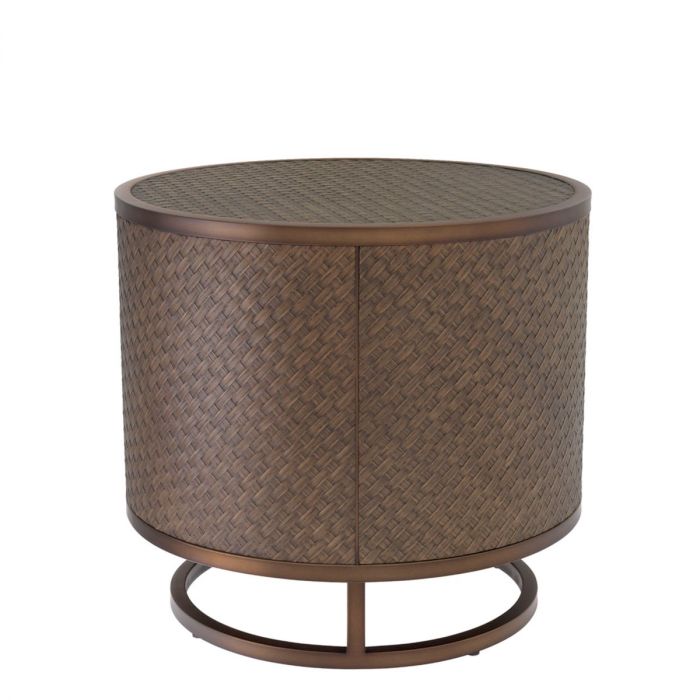 Side Table Napa Valley woven oak veneer