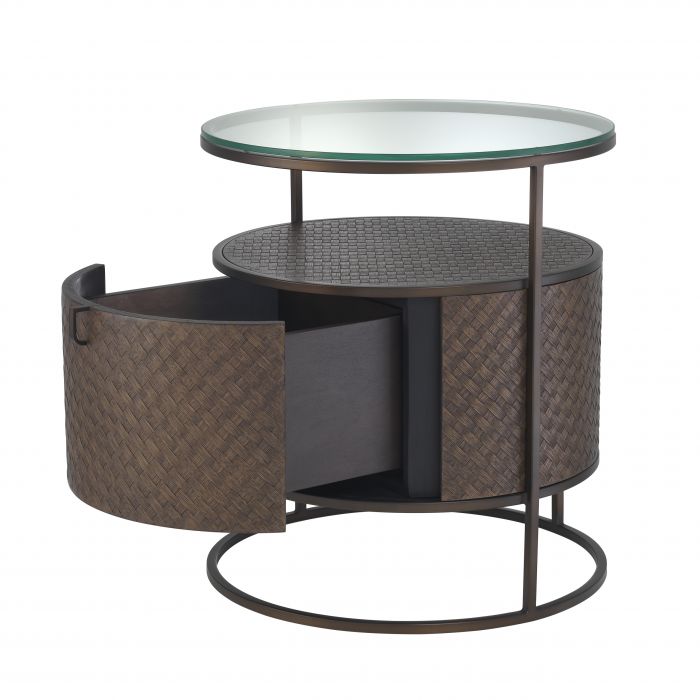 Nightstand Napa Valley woven oak veneer