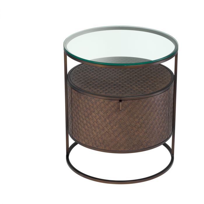 Nightstand Napa Valley woven oak veneer