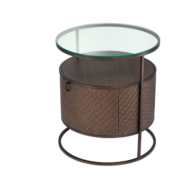 Nightstand Napa Valley woven oak veneer