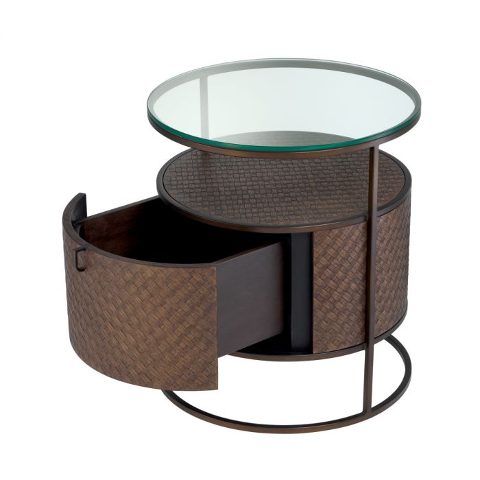 Nightstand Napa Valley woven oak veneer