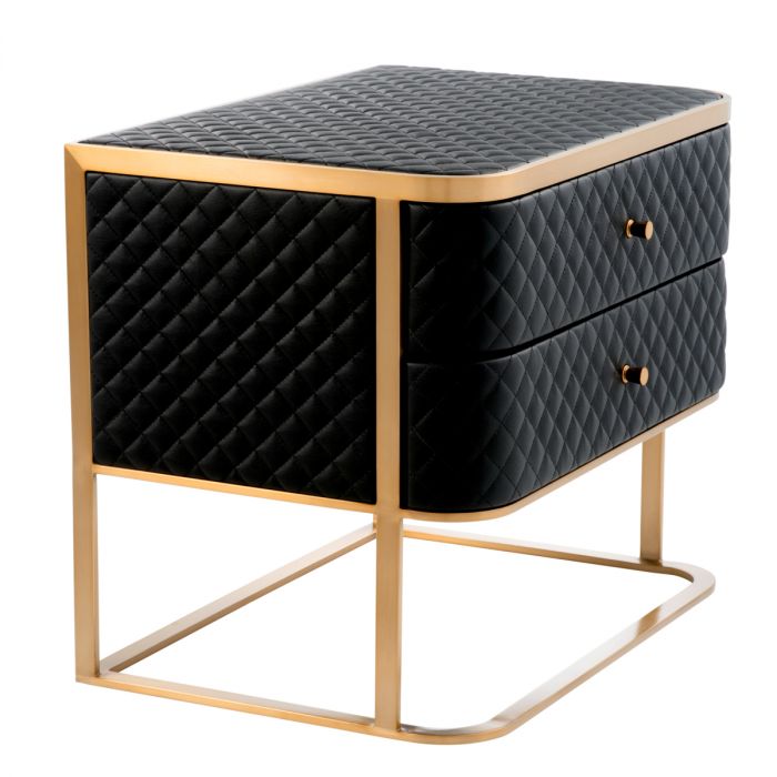 Nightstand Monfort brushed brass finish