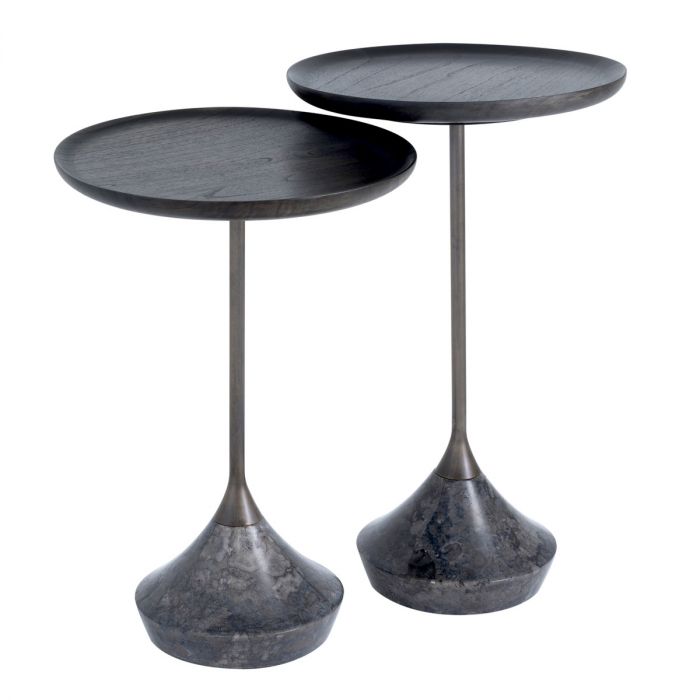 Side Table Puglia grey marble set of 2