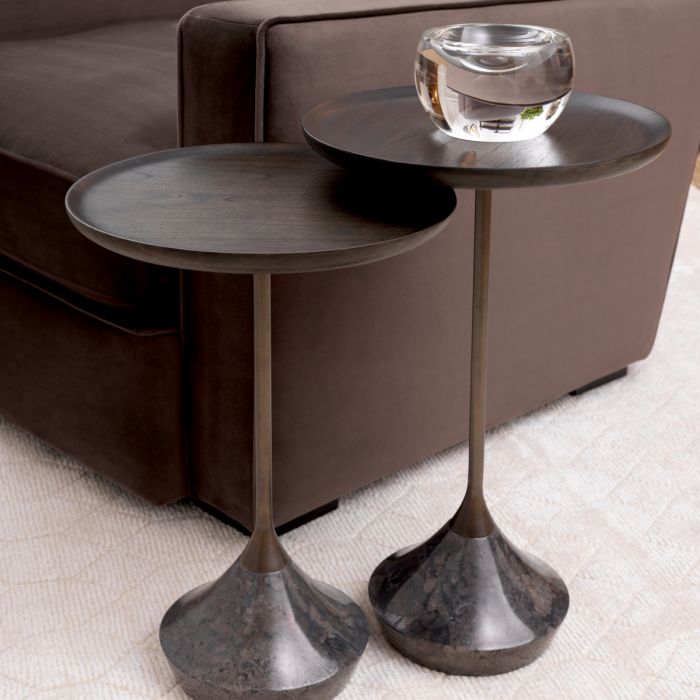 Side Table Puglia grey marble set of 2
