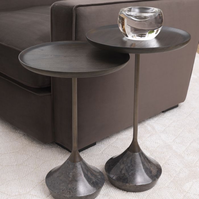 Side Table Puglia grey marble set of 2