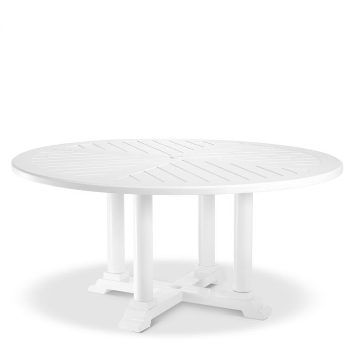 Outdoor Dining Table Bell Rive round L white