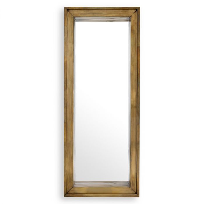 Mirror Magenta rectangular L vintage brass finish