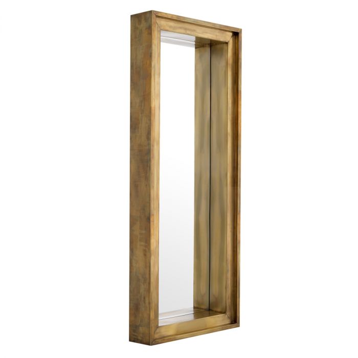 Mirror Magenta rectangular L vintage brass finish
