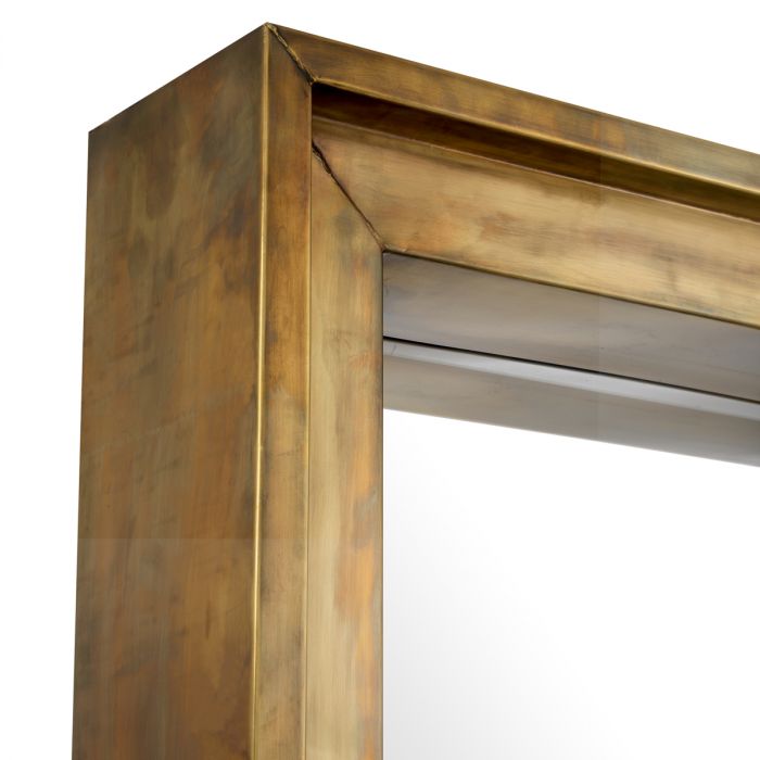 Mirror Magenta rectangular L vintage brass finish